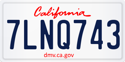 CA license plate 7LNQ743