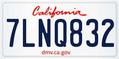 CA license plate 7LNQ832