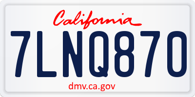 CA license plate 7LNQ870