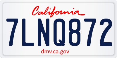 CA license plate 7LNQ872
