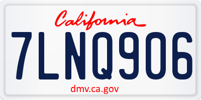 CA license plate 7LNQ906