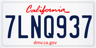CA license plate 7LNQ937
