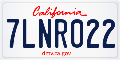CA license plate 7LNR022