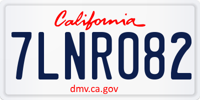 CA license plate 7LNR082