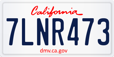 CA license plate 7LNR473