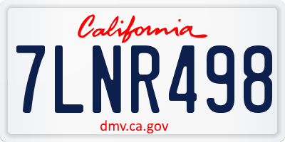 CA license plate 7LNR498