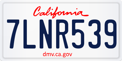 CA license plate 7LNR539