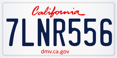 CA license plate 7LNR556