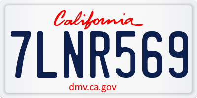 CA license plate 7LNR569