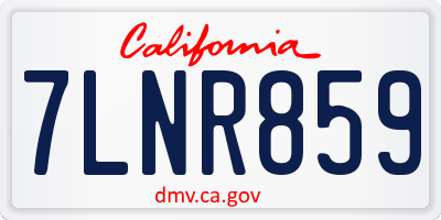 CA license plate 7LNR859