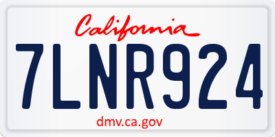 CA license plate 7LNR924