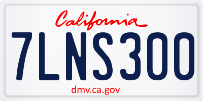 CA license plate 7LNS300
