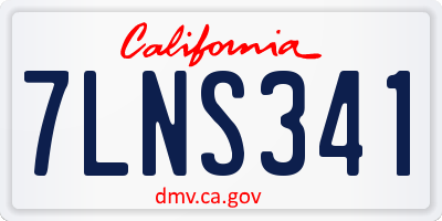 CA license plate 7LNS341