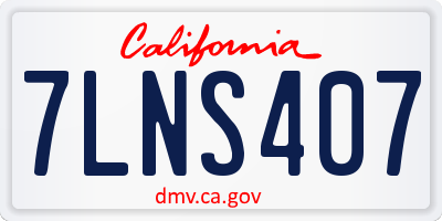 CA license plate 7LNS407