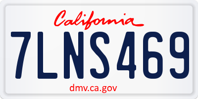 CA license plate 7LNS469