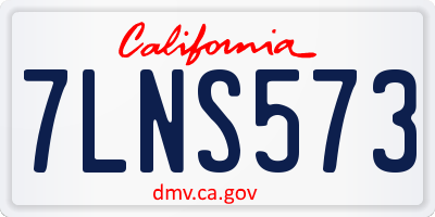 CA license plate 7LNS573