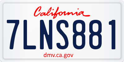 CA license plate 7LNS881