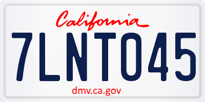 CA license plate 7LNT045