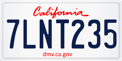 CA license plate 7LNT235