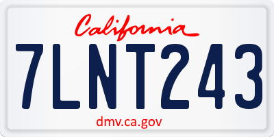 CA license plate 7LNT243