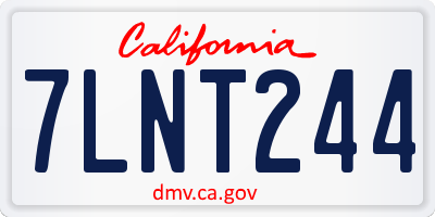 CA license plate 7LNT244