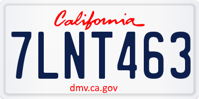CA license plate 7LNT463