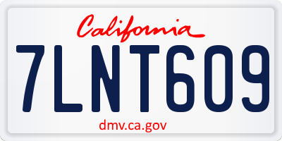 CA license plate 7LNT609