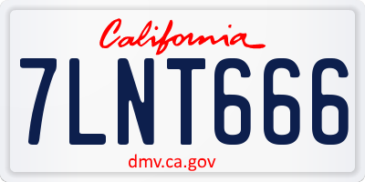 CA license plate 7LNT666