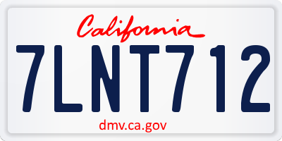CA license plate 7LNT712