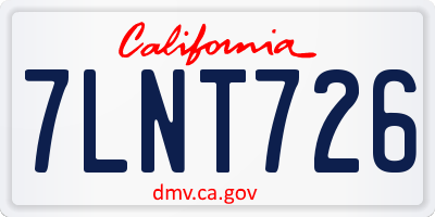 CA license plate 7LNT726