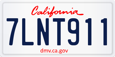 CA license plate 7LNT911