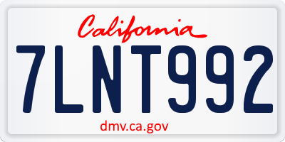 CA license plate 7LNT992