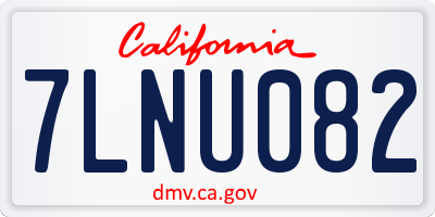 CA license plate 7LNU082