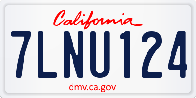 CA license plate 7LNU124
