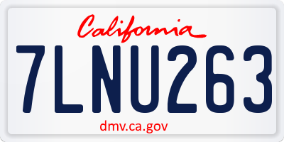 CA license plate 7LNU263