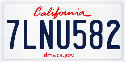 CA license plate 7LNU582