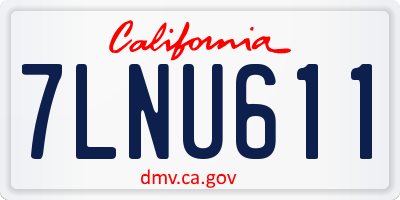 CA license plate 7LNU611