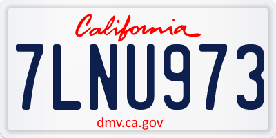 CA license plate 7LNU973