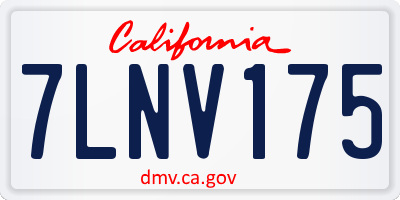 CA license plate 7LNV175