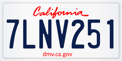 CA license plate 7LNV251