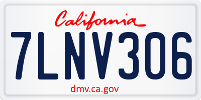 CA license plate 7LNV306