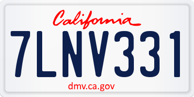 CA license plate 7LNV331