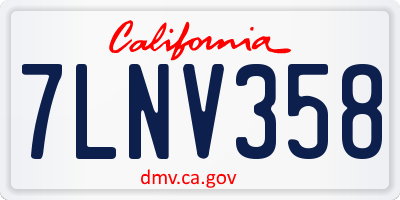 CA license plate 7LNV358