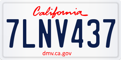 CA license plate 7LNV437
