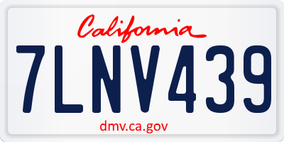 CA license plate 7LNV439