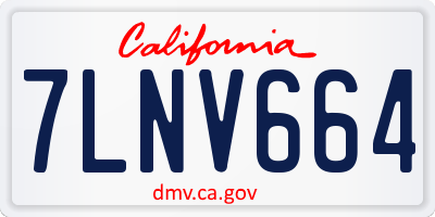 CA license plate 7LNV664