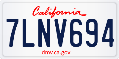 CA license plate 7LNV694