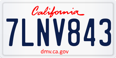 CA license plate 7LNV843