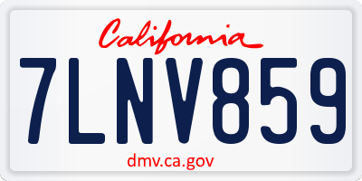 CA license plate 7LNV859