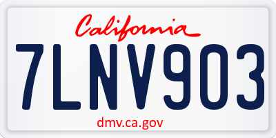 CA license plate 7LNV903